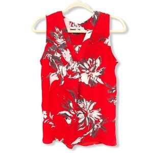VIOLET & CLAIRE Red Floral Blouse Size Small